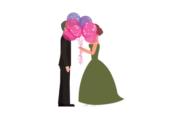 Wedding Decor Style Couple Character for Real Embroidery Projects